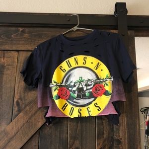 Cropped Vintage Guns N Roses Shirt